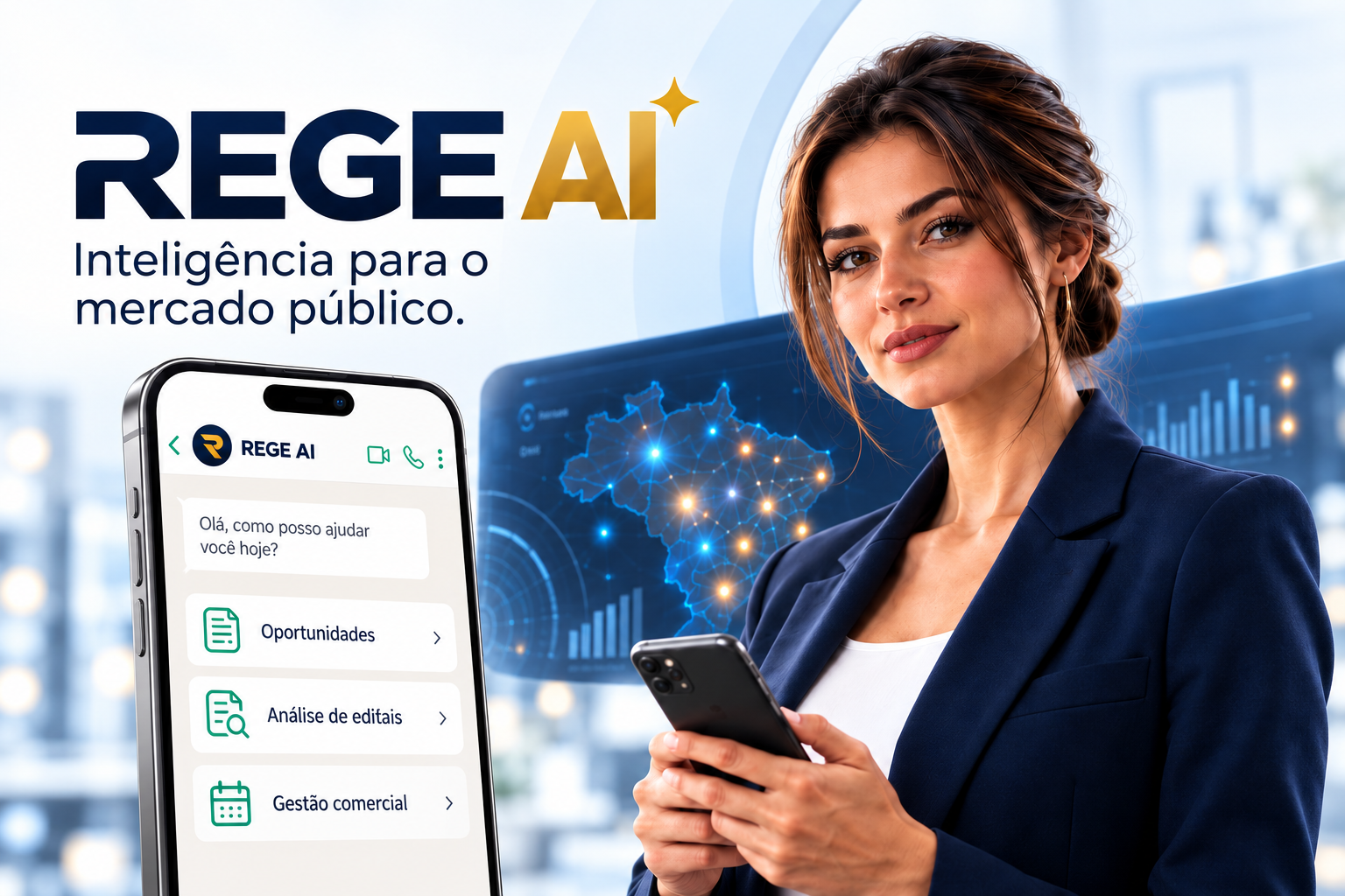 REGE AI — inteligência para o mercado público, com assistente comercial e radar de oportunidades